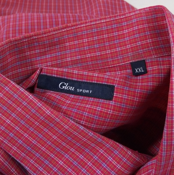Glou sport red plaid button shirt men size XXL - Picture 4 of 4